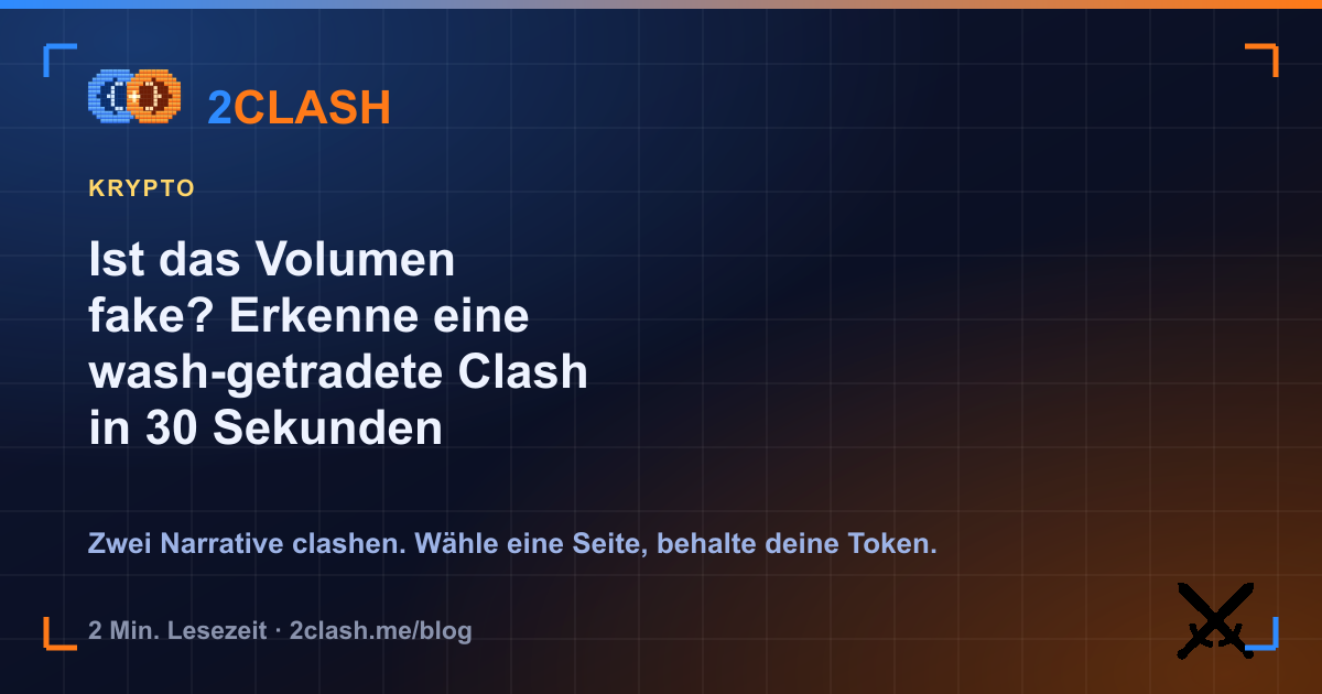 Ist das Volumen fake? Erkenne eine wash-getradete Clash in 30 Sekunden