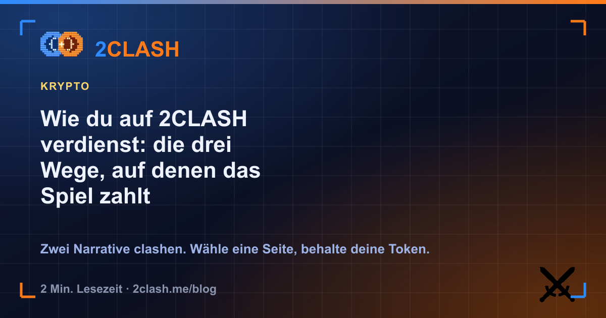 Wie du auf 2CLASH verdienst: die drei Wege, auf denen das Spiel zahlt