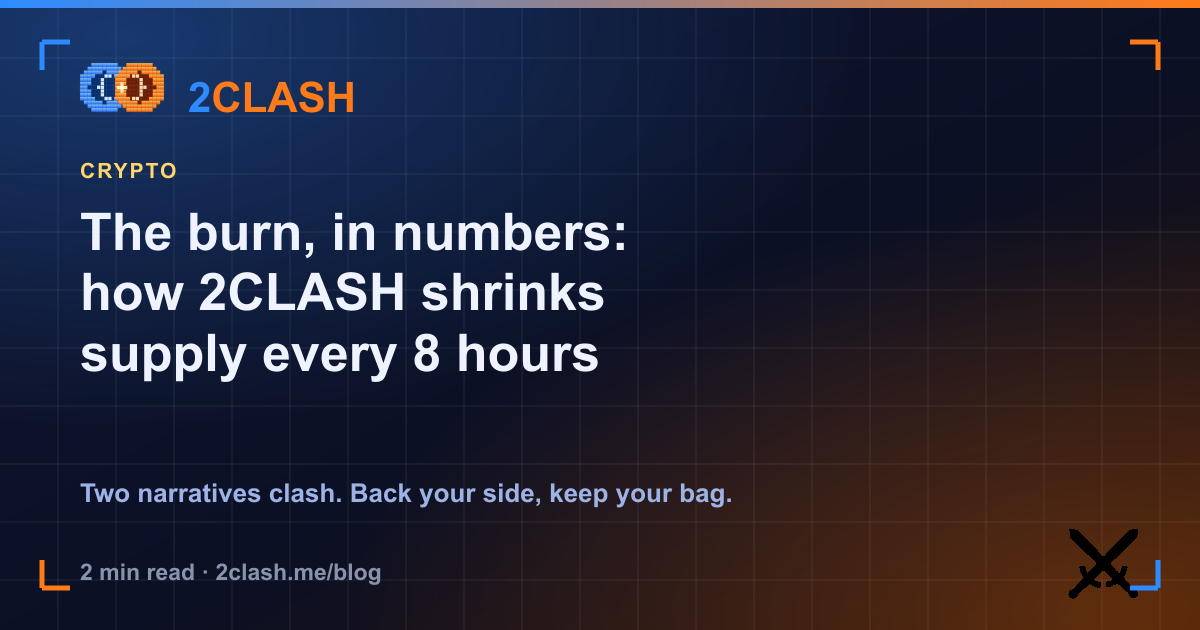 The burn, in numbers: how 2CLASH shrinks supply every 8 hours