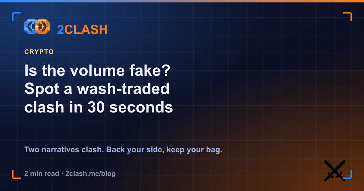 Is the volume fake? Spot a wash-traded clash in 30 seconds