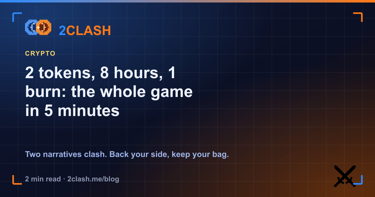 2 tokens, 8 hours, 1 burn: the whole game in 5 minutes