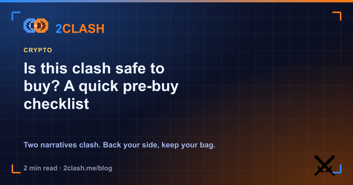 Is this clash safe to buy? A quick pre-buy checklist
