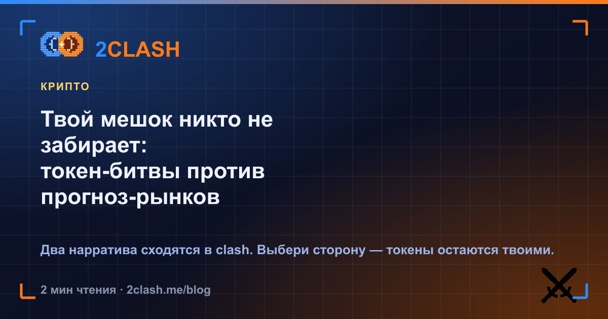Твой мешок никто не забирает: токен-битвы против прогноз-рынков