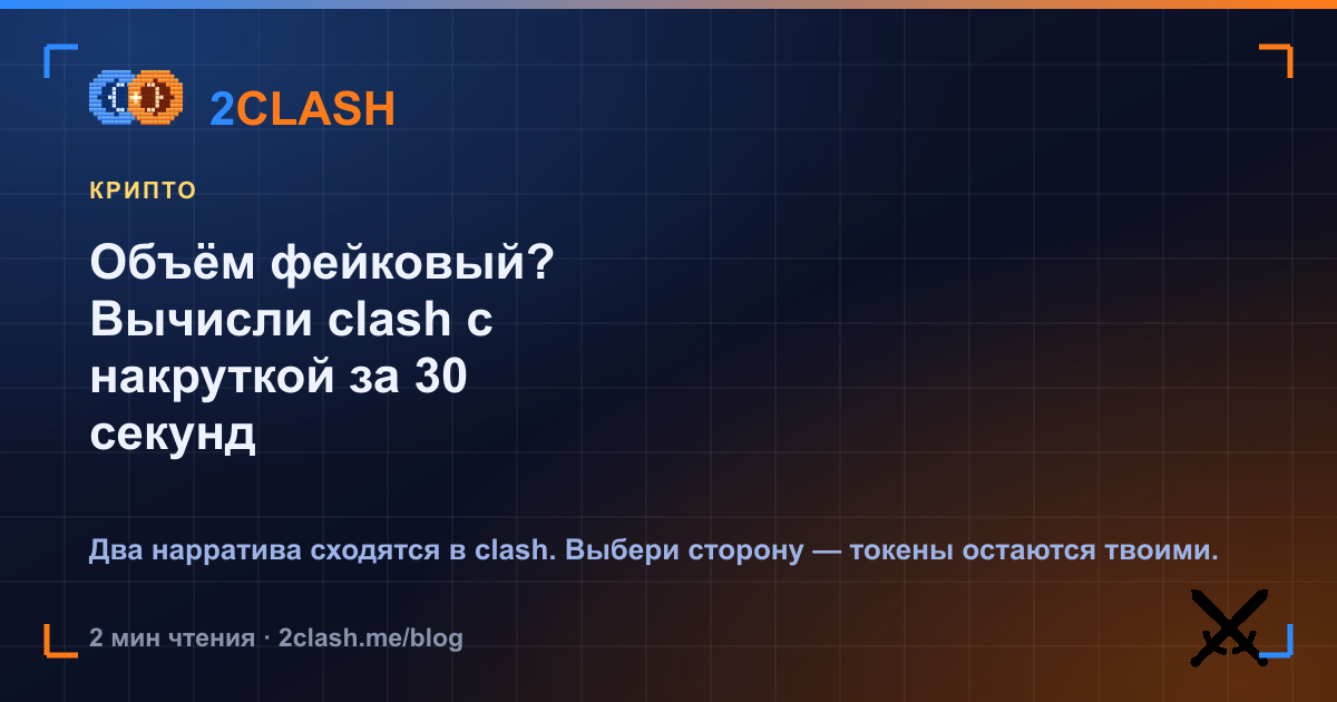 Объём фейковый? Вычисли clash с накруткой за 30 секунд