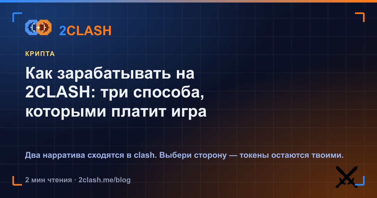 Как зарабатывать на 2CLASH: три способа, которыми платит игра