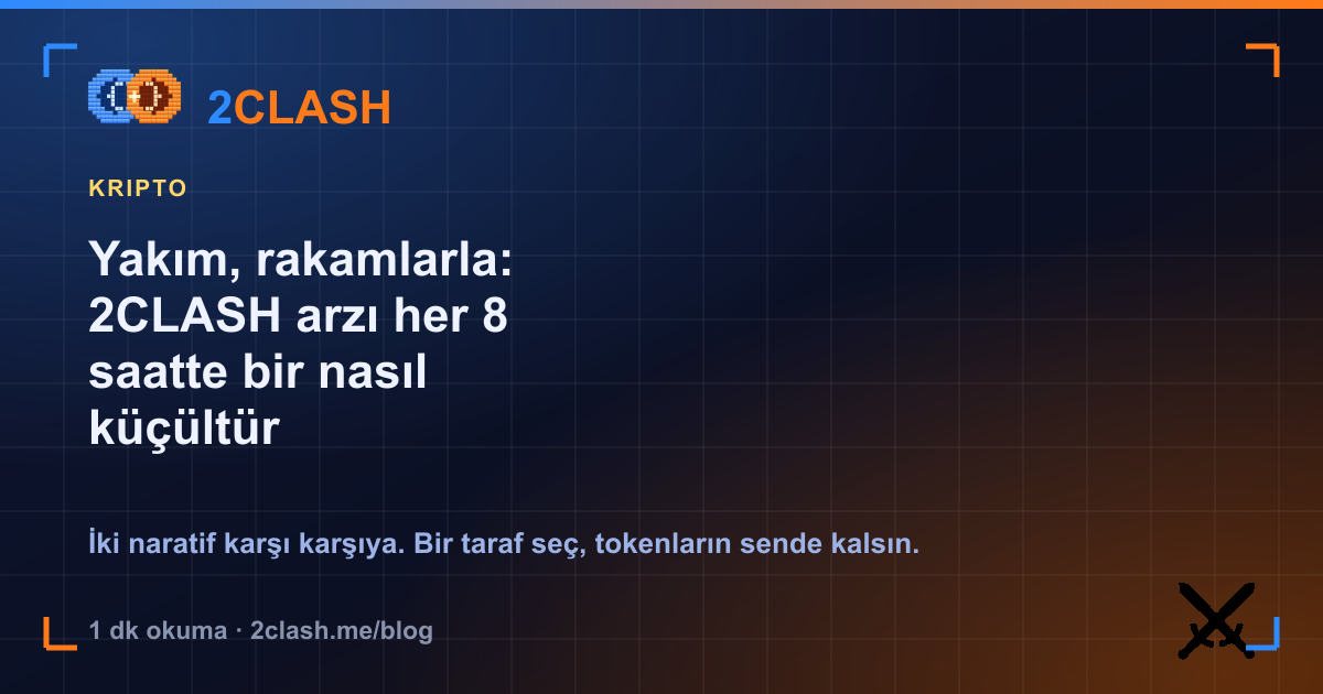 Yakım, rakamlarla: 2CLASH arzı her 8 saatte bir nasıl küçültür